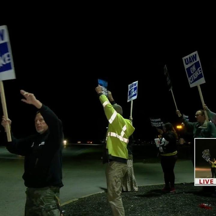 Thousands of workers at Ford's Kentucky Truck Plant in Louisville join UAW strike